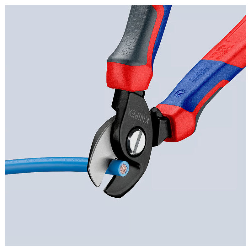 Kìm cắt cáp KNIPEX chiều dài 165mm, mạ đen nhám, tay cầm bọc nhựa chống trượt