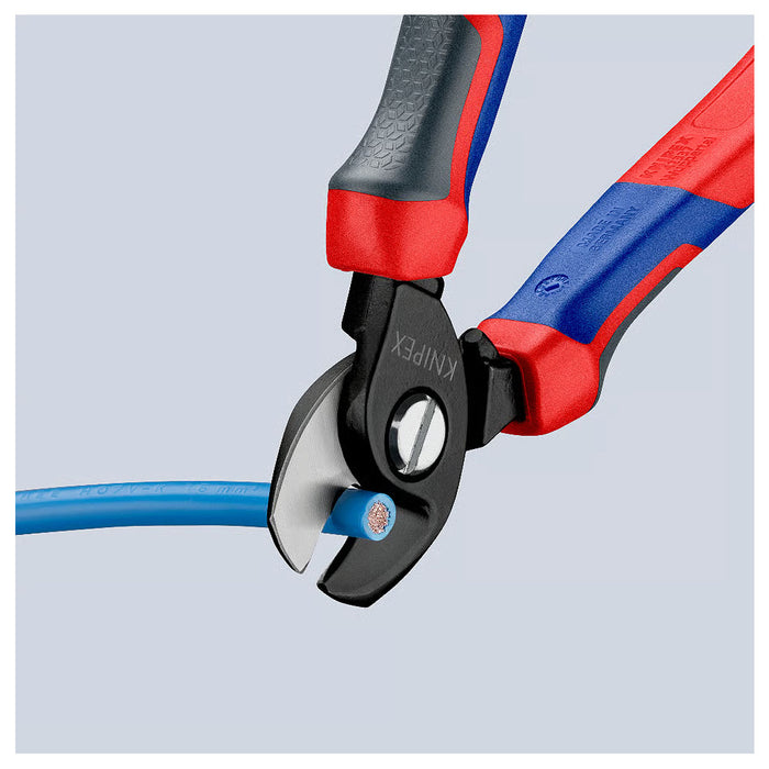 Kìm cắt cáp KNIPEX chiều dài 165mm, mạ đen nhám, tay cầm bọc nhựa chống trượt