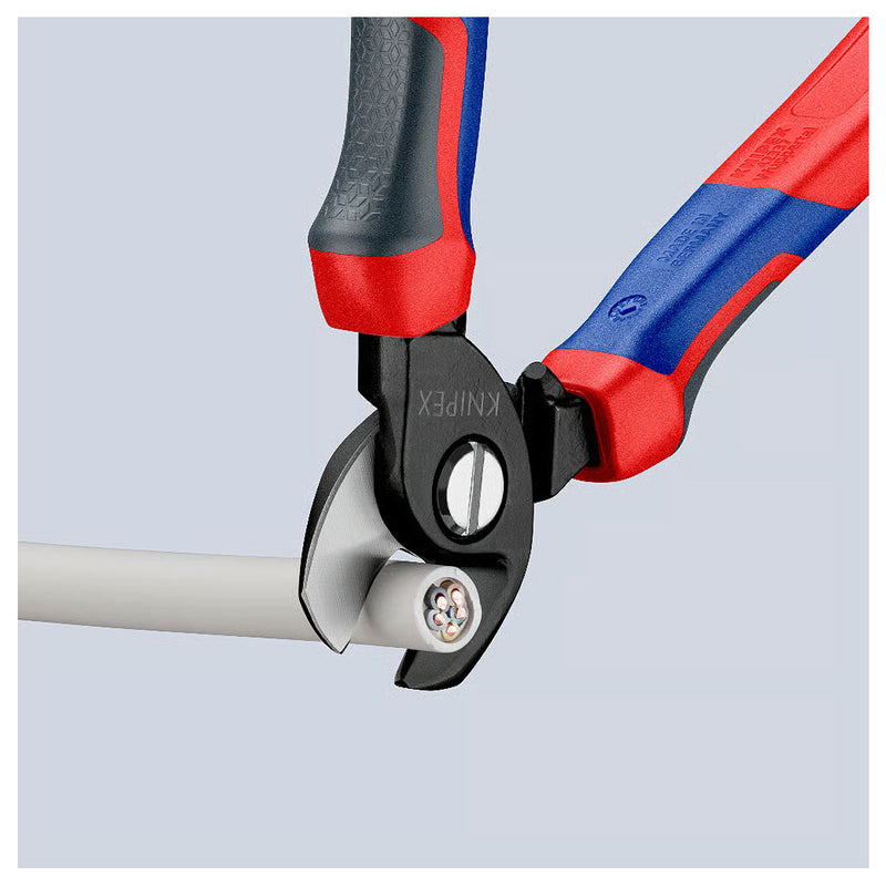 Kìm cắt cáp KNIPEX chiều dài 165mm, mạ đen nhám, tay cầm bọc nhựa chống trượt