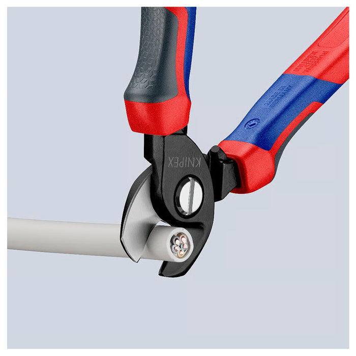 Kìm cắt cáp KNIPEX chiều dài 165mm, mạ đen nhám, tay cầm bọc nhựa chống trượt