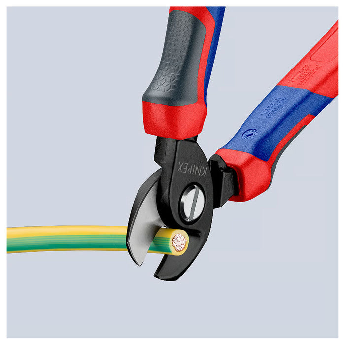 Kìm cắt cáp KNIPEX chiều dài 165mm, mạ đen nhám, tay cầm bọc nhựa chống trượt