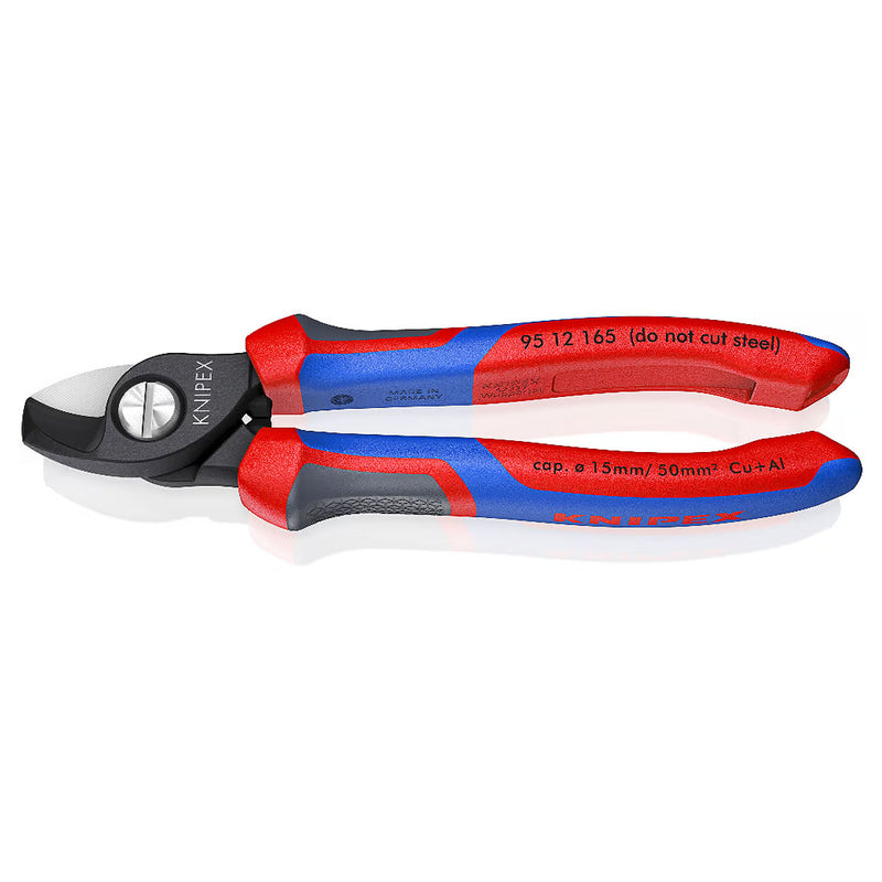 Kìm cắt cáp KNIPEX chiều dài 165mm, mạ đen nhám, tay cầm bọc nhựa chống trượt