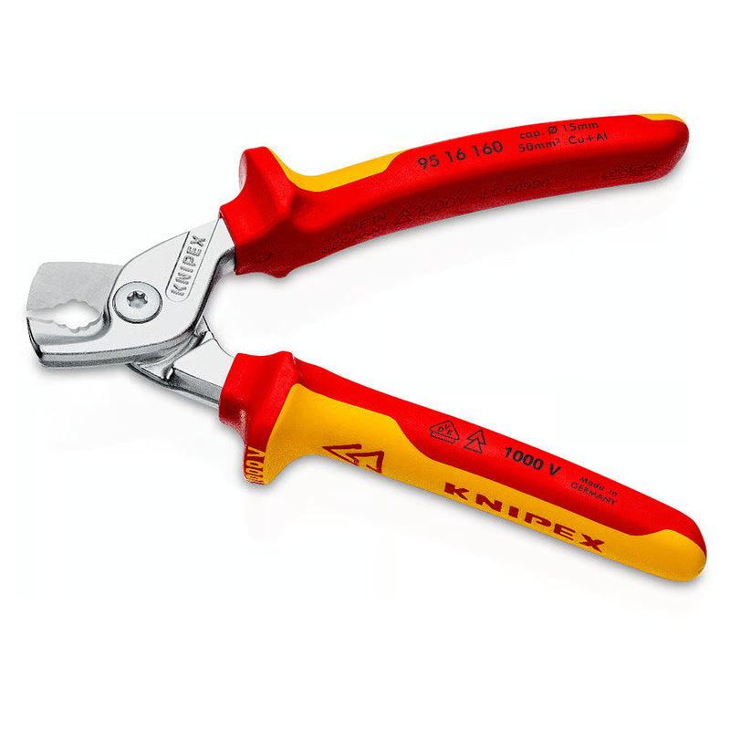 Kìm cắt cáp dòng StepCut KNIPEX 95 16 160 cách điện 1000V, chiều dài 160mm, mạ Chrome