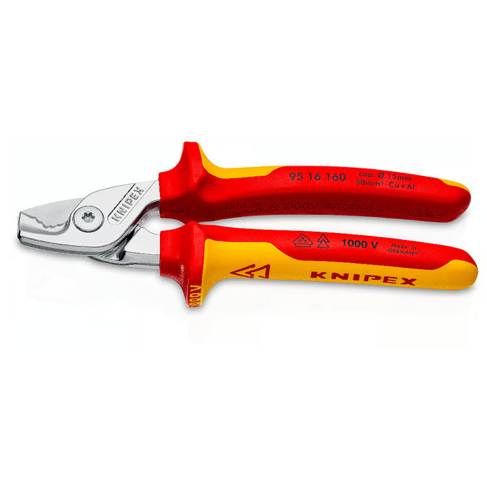 Kìm cắt cáp dòng StepCut KNIPEX 95 16 160 cách điện 1000V, chiều dài 160mm, mạ Chrome