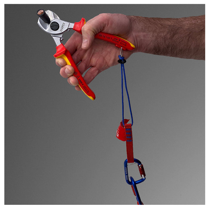 Kìm cắt cáp KNIPEX cách điện 1000V, chiều dài 165mm, mạ Chrome