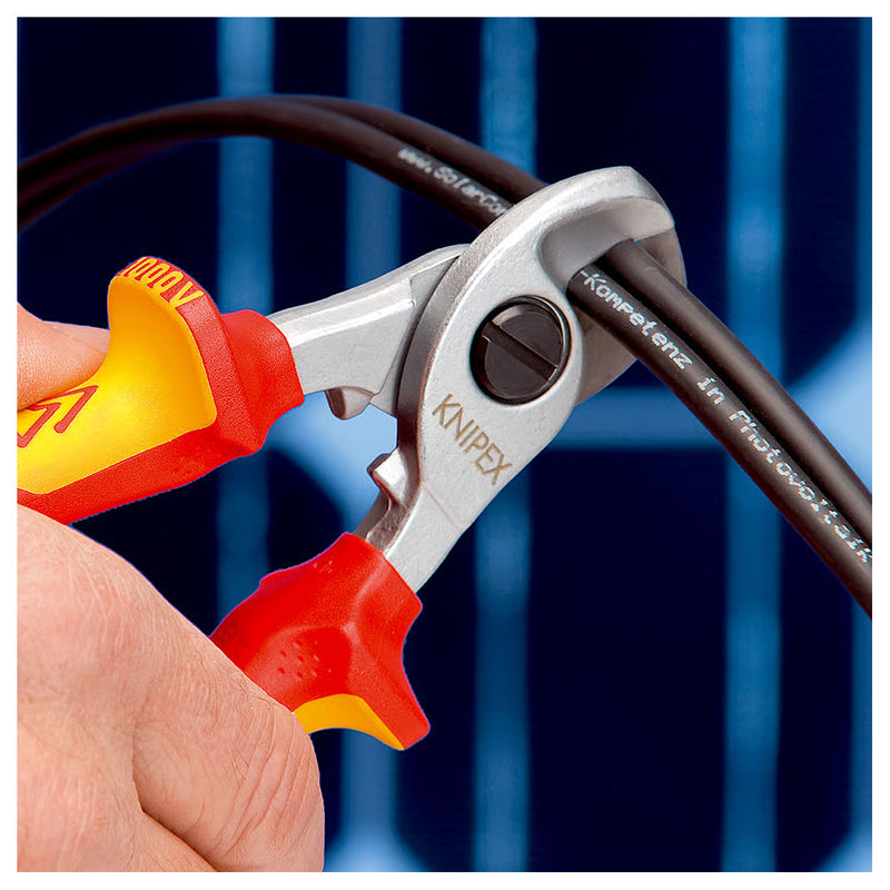 Kìm cắt cáp KNIPEX cách điện 1000V, chiều dài 165mm, mạ Chrome