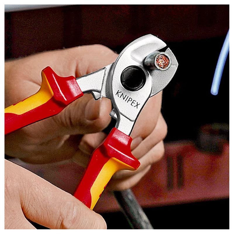 Kìm cắt cáp KNIPEX cách điện 1000V, chiều dài 165mm, mạ Chrome