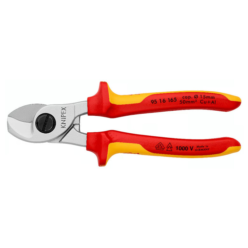 Kìm cắt cáp KNIPEX cách điện 1000V, chiều dài 165mm, mạ Chrome