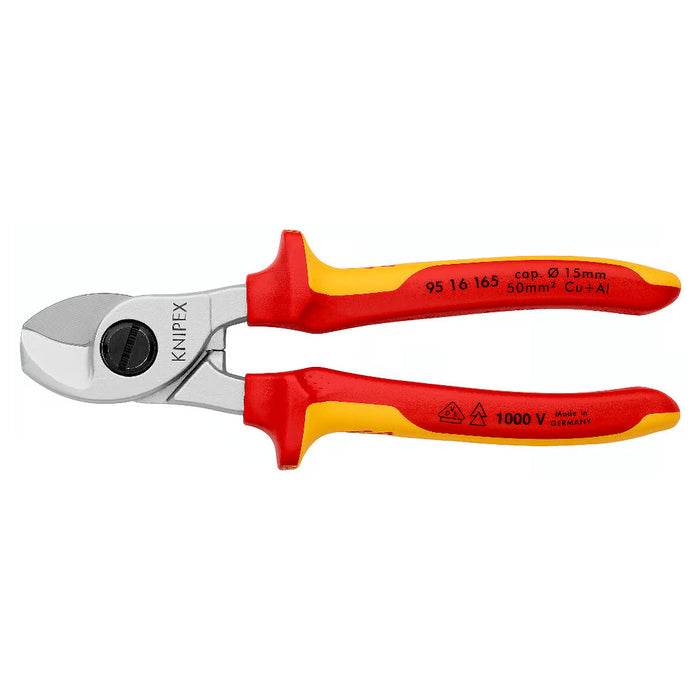 Kìm cắt cáp KNIPEX cách điện 1000V, chiều dài 165mm, mạ Chrome