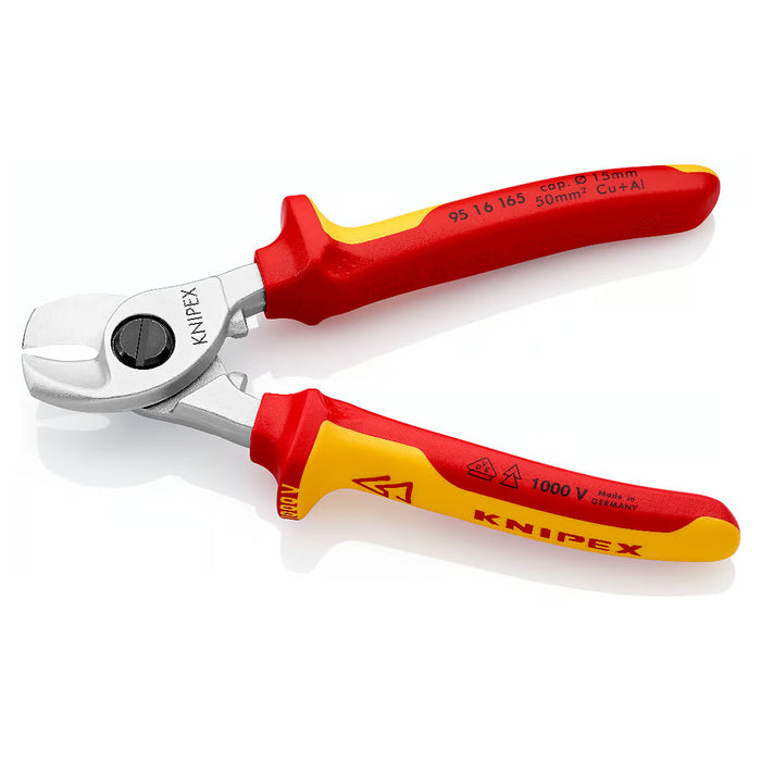 Kìm cắt cáp KNIPEX cách điện 1000V, chiều dài 165mm, mạ Chrome