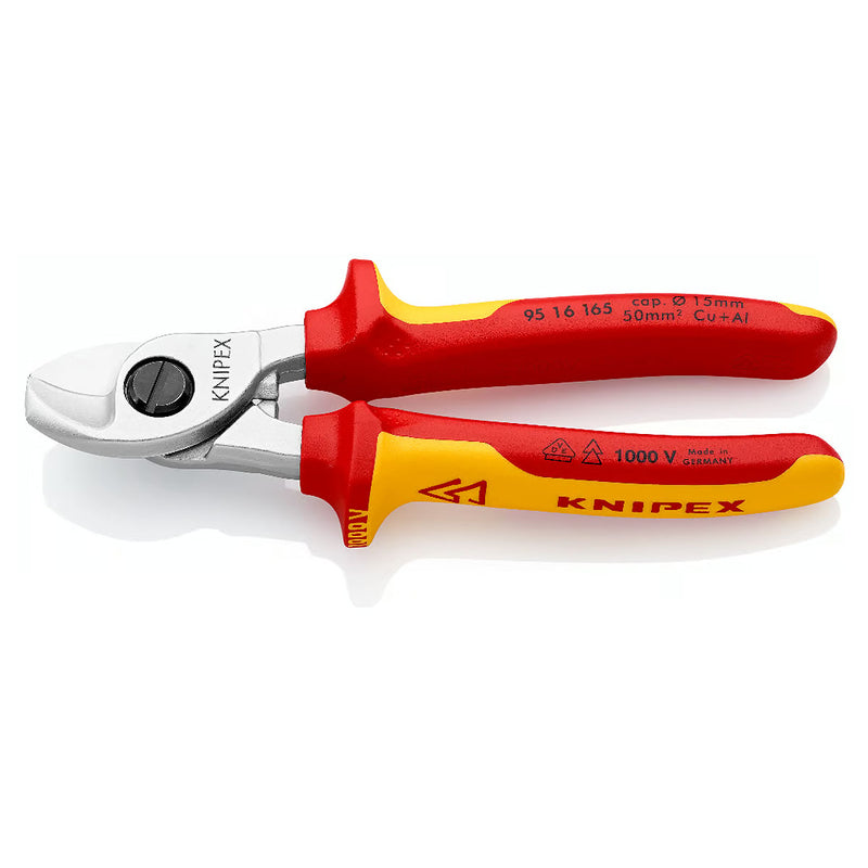 Kìm cắt cáp KNIPEX cách điện 1000V, chiều dài 165mm, mạ Chrome
