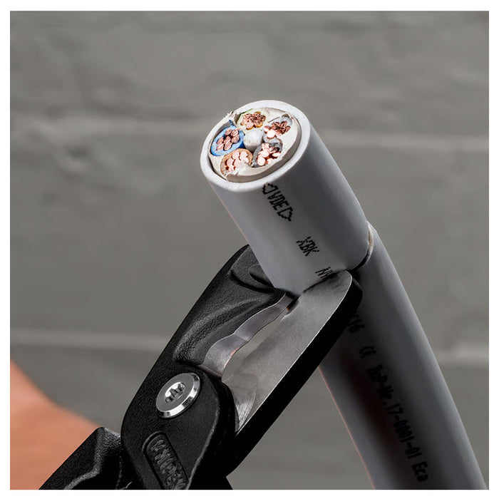 Kìm cắt cáp lưỡi kép dòng StepCut XL KNIPEX 95 18 225 cách điện 1000V chiều dài 225mm, mạ đen nhám