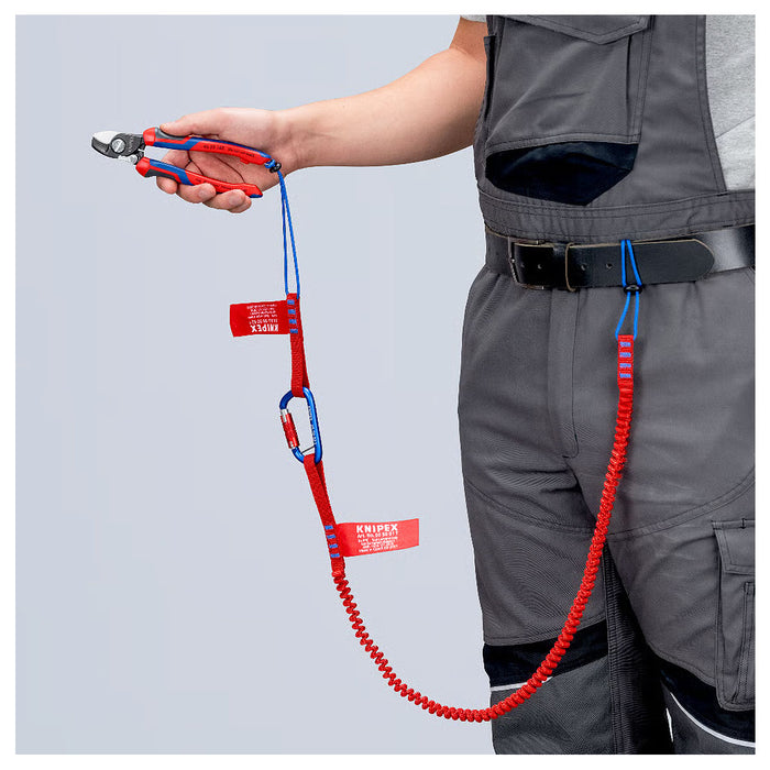 Kìm cắt cáp, tích hợp lò xo tự mở KNIPEX 95 22 165 chiều dài 165mm, mạ đen nhám, tay cầm bọc nhựa chống trượt