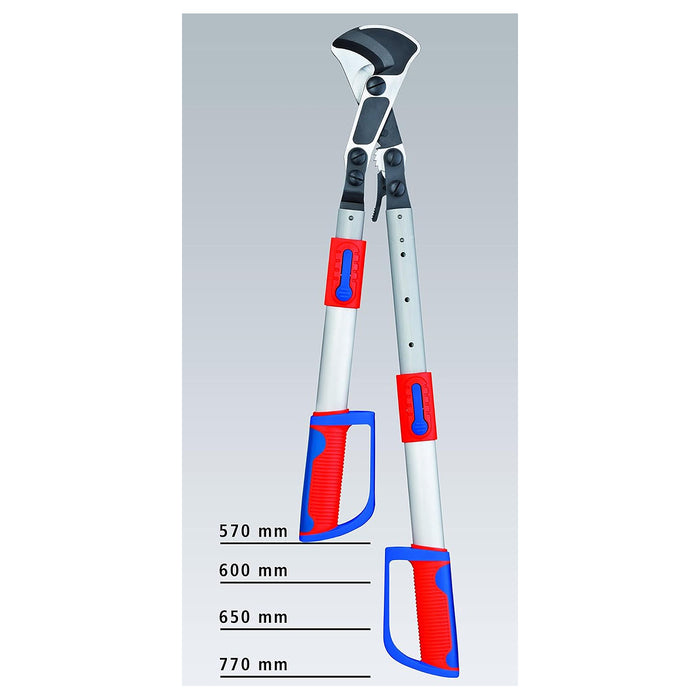Kìm cắt cáp hạng nặng, cho cáp đồng và nhôm KNIPEX 95 32 038 chiều dài 570mm, mạ đen nhám, tay cầm bọc nhựa chống trượt