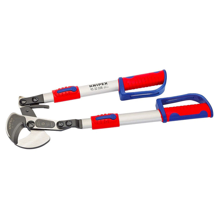 Kìm cắt cáp hạng nặng, cho cáp đồng và nhôm KNIPEX 95 32 038 chiều dài 570mm, mạ đen nhám, tay cầm bọc nhựa chống trượt