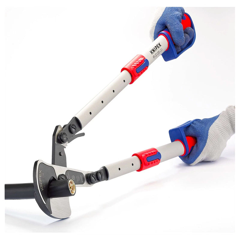 Kìm cắt cáp hạng nặng, cho cáp đồng và nhôm KNIPEX 95 32 038 chiều dài 570mm, mạ đen nhám, tay cầm bọc nhựa chống trượt