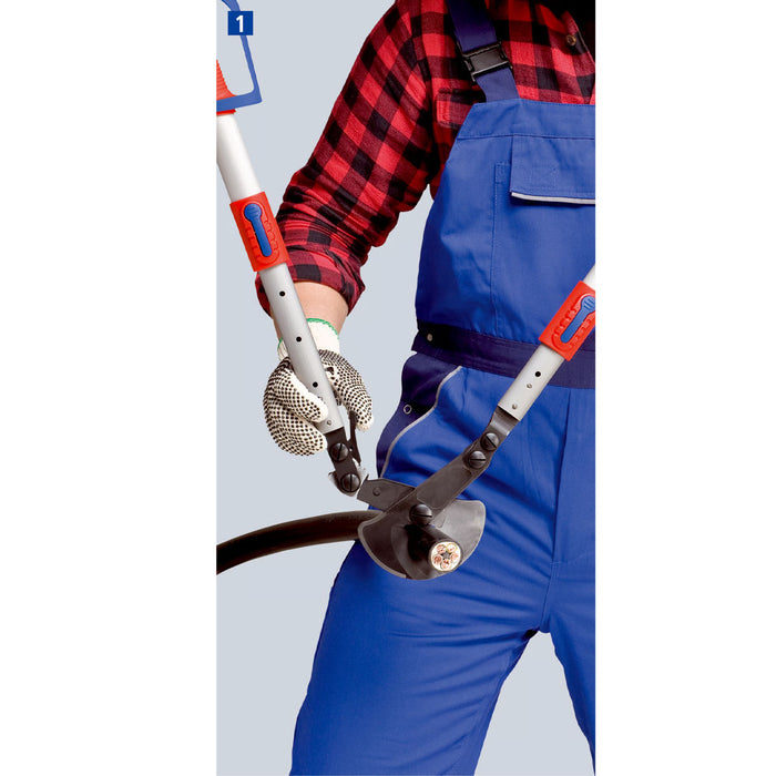 Kìm cắt cáp hạng nặng, cho cáp đồng và nhôm KNIPEX 95 32 038 chiều dài 570mm, mạ đen nhám, tay cầm bọc nhựa chống trượt