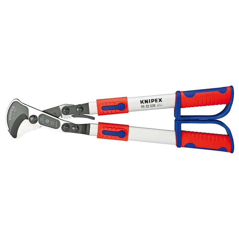 Kìm cắt cáp hạng nặng, cho cáp đồng và nhôm KNIPEX 95 32 038 chiều dài 570mm, mạ đen nhám, tay cầm bọc nhựa chống trượt