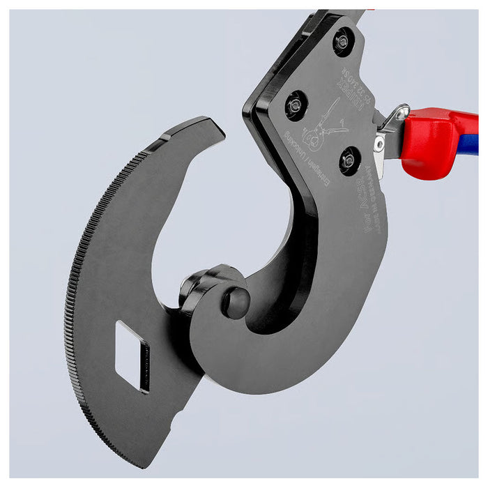 Kìm cắt cáp nhông, cho cáp nhôm lõi thép ACSR KNIPEX 95 32 340 SR chiều dài 340mm, mạ đen nhám, tay cầm bọc nhựa chống trượt