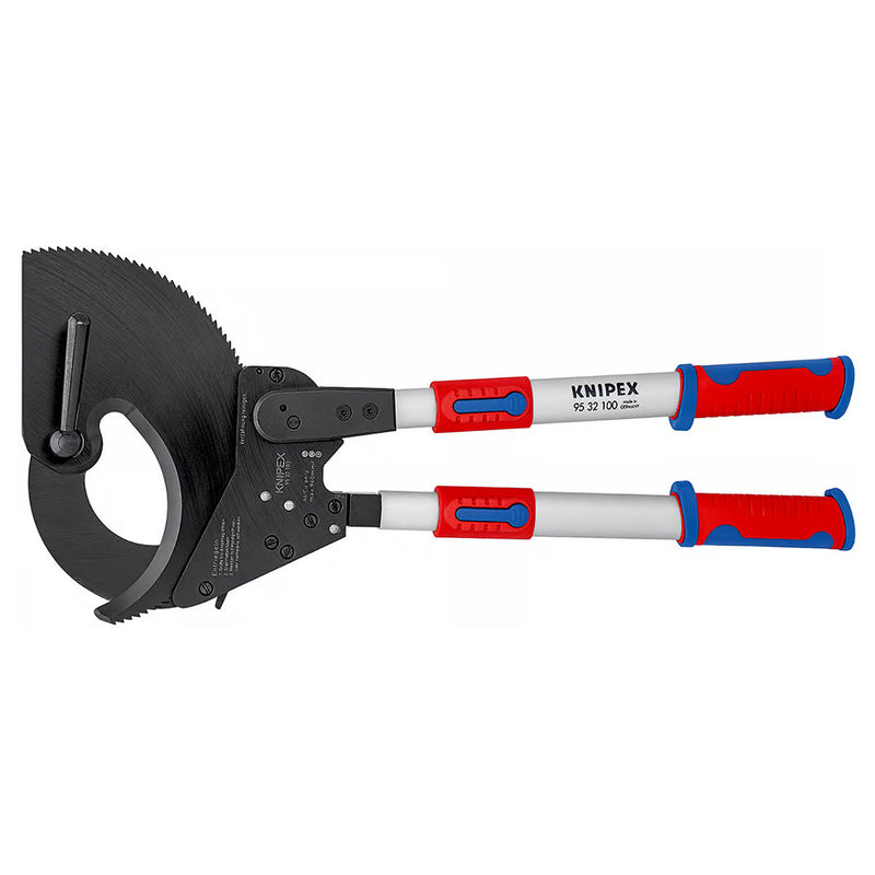 Kìm cắt cáp nhông hạng nặng, cho cáp đồng và nhôm KNIPEX chiều dài từ 630mm - 680mm, mạ đen nhám, tay cầm bọc nhựa chống trượt
