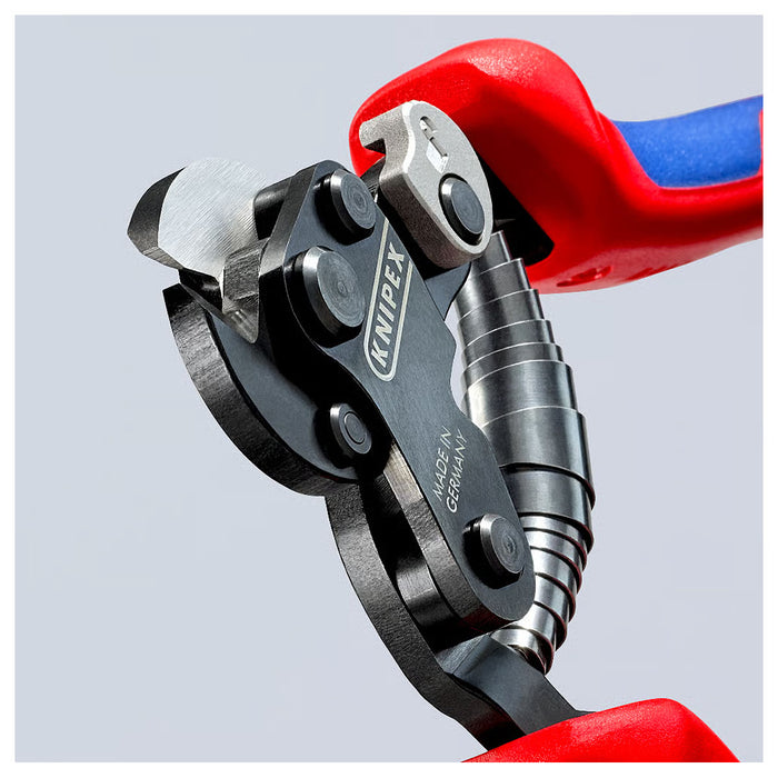 Kìm cắt cáp thép KNIPEX chiều dài 160mm, mạ đen nhám, tay cầm bọc nhựa chống trượt