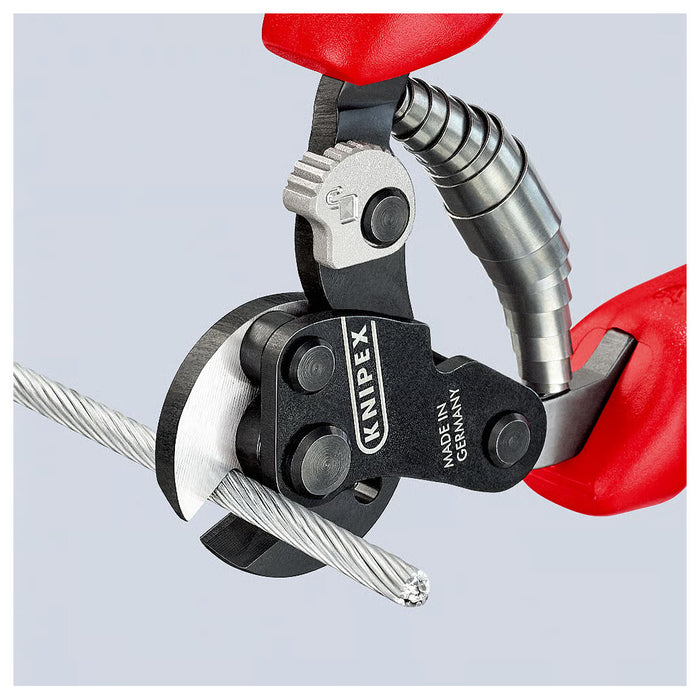 Kìm cắt cáp thép KNIPEX chiều dài 160mm, mạ đen nhám, tay cầm bọc nhựa chống trượt