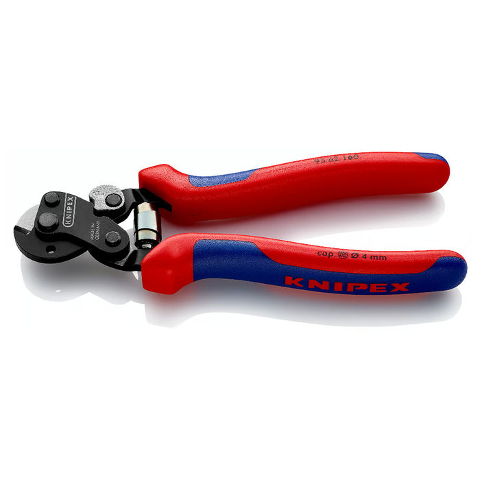 Kìm cắt cáp thép KNIPEX chiều dài 160mm, mạ đen nhám, tay cầm bọc nhựa chống trượt