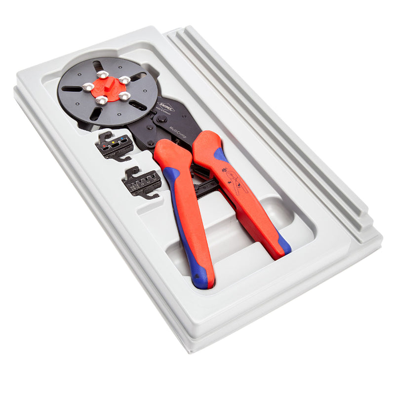 Kìm bấm cose đa năng, loại 3 ngàm bấm dòng MultiCrimp KNIPEX 97 33 01 chiều dài 250mm, khả năng bấm cose từ 0.25mm² - 6mm²