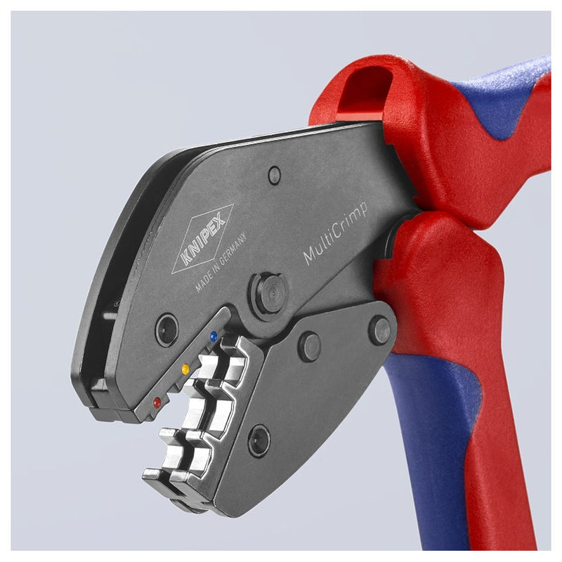 Kìm bấm cose đa năng, loại 3 ngàm bấm dòng MultiCrimp KNIPEX 97 33 01 chiều dài 250mm, khả năng bấm cose từ 0.25mm² - 6mm²