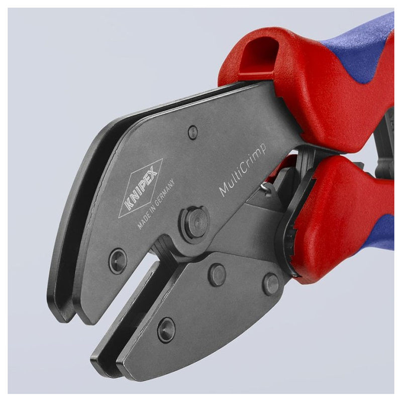 Kìm bấm cose đa năng, loại 3 ngàm bấm dòng MultiCrimp KNIPEX 97 33 01 chiều dài 250mm, khả năng bấm cose từ 0.25mm² - 6mm²