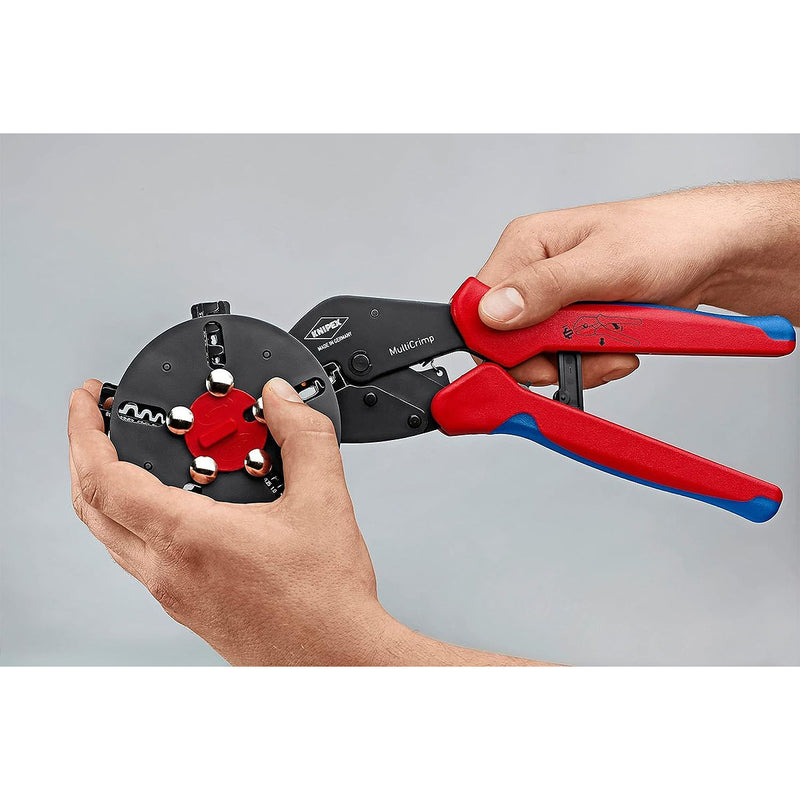 Kìm bấm cose đa năng, loại 3 ngàm bấm dòng MultiCrimp KNIPEX 97 33 01 chiều dài 250mm, khả năng bấm cose từ 0.25mm² - 6mm²