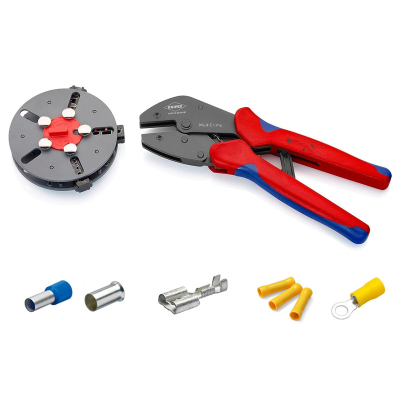 Kìm bấm cose đa năng, loại 3 ngàm bấm dòng MultiCrimp KNIPEX 97 33 01 chiều dài 250mm, khả năng bấm cose từ 0.25mm² - 6mm²