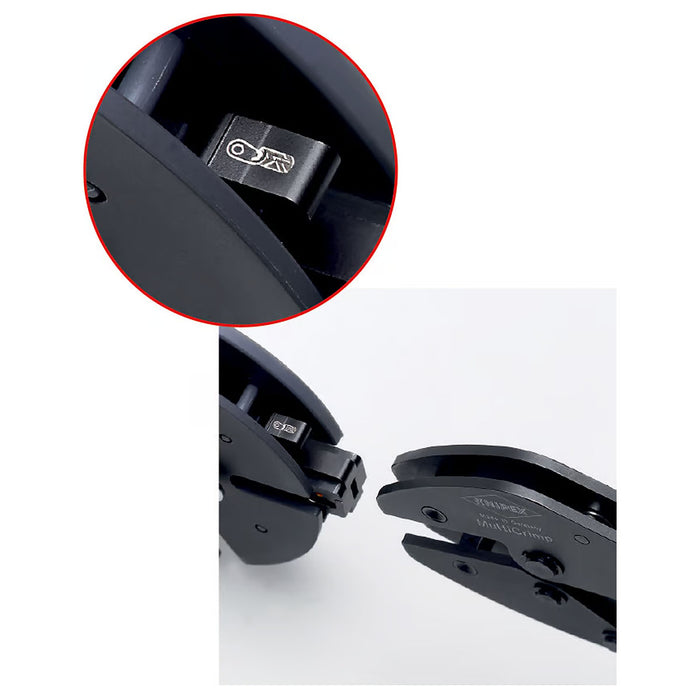 Kìm bấm cose đa năng, loại 5 ngàm bấm dòng MultiCrimp KNIPEX 97 33 02 chiều dài 250mm, khả năng bấm cose từ 0.25mm² - 10mm²