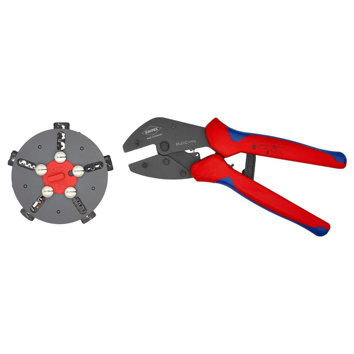 Kìm bấm cose đa năng, loại 5 ngàm bấm dòng MultiCrimp KNIPEX 97 33 02 chiều dài 250mm, khả năng bấm cose từ 0.25mm² - 10mm²