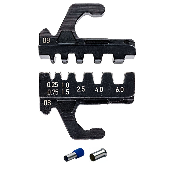Ngàm bấm cose pin rỗng KNIPEX 97 39 08 kích thước từ 0.25mm² - 6mm², dùng cho kìm bấm cose dòng MultiCrimp 97 33 01, 97 33 02