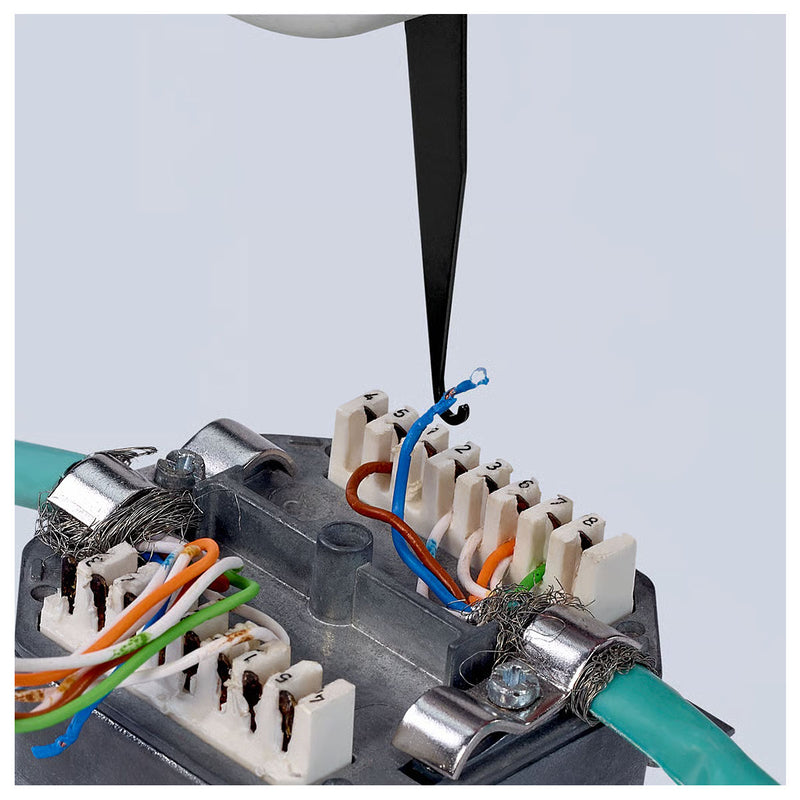 Kìm chèn dây cáp mạng KNIPEX 97 40 10 chiều dài 175mm, kích thước dây từ 0.4mm - 0.8mm