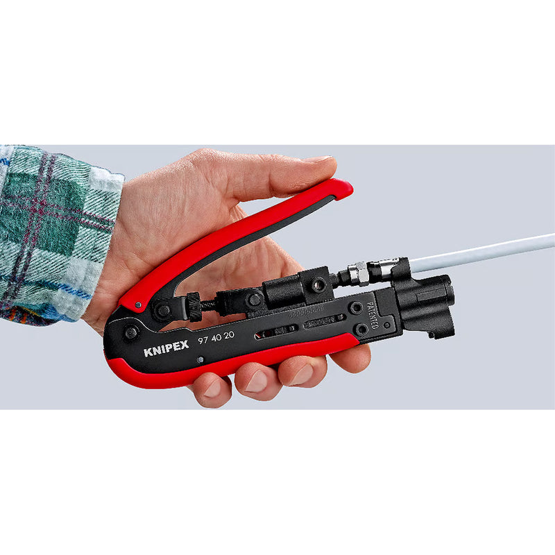 Kìm bấm cáp đồng trục F, BNC, RCA KNIPEX 97 40 20 SB chiều dài 175mm