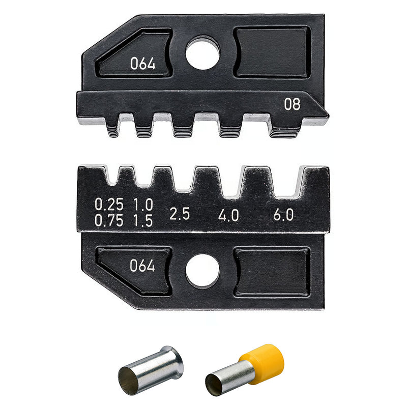 Ngàm bấm cose pin rỗng KNIPEX 97 49 08 khả năng bấm cose từ 0.25mm² - 6mm², dùng cho kìm 97 43 200 / 97 43 200 A