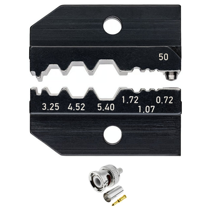 Ngàm bấm cose BNC, TNC cho cáp đồng trục KNIPEX 97 49 50 khả năng bấm cose từ 0.72mm - 5.4mm, dùng cho kìm 97 43 200 / 97 43 200 A