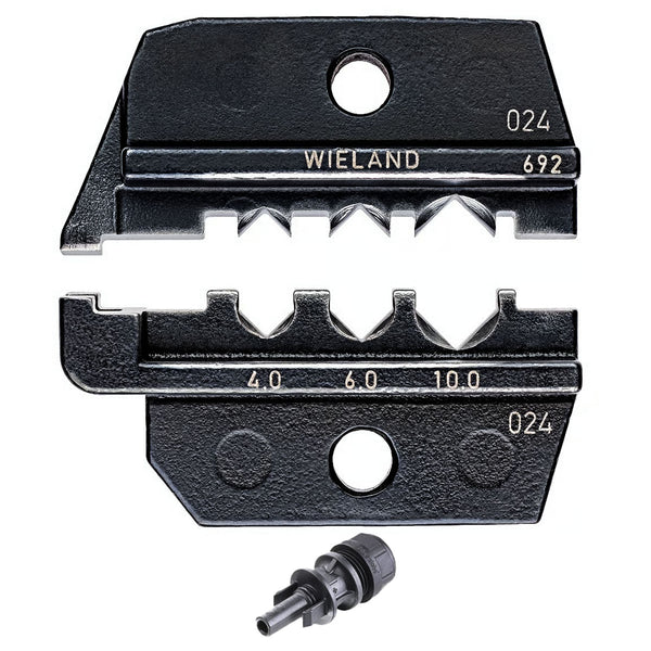 Ngàm bấm cose cho cáp năng lượng mặt trời Wieland PST 40 KNIPEX 97 49 69 2 khả năng bấm cose từ 4mm² - 10mm², dùng cho kìm 97 43 200 / 97 43 200 A