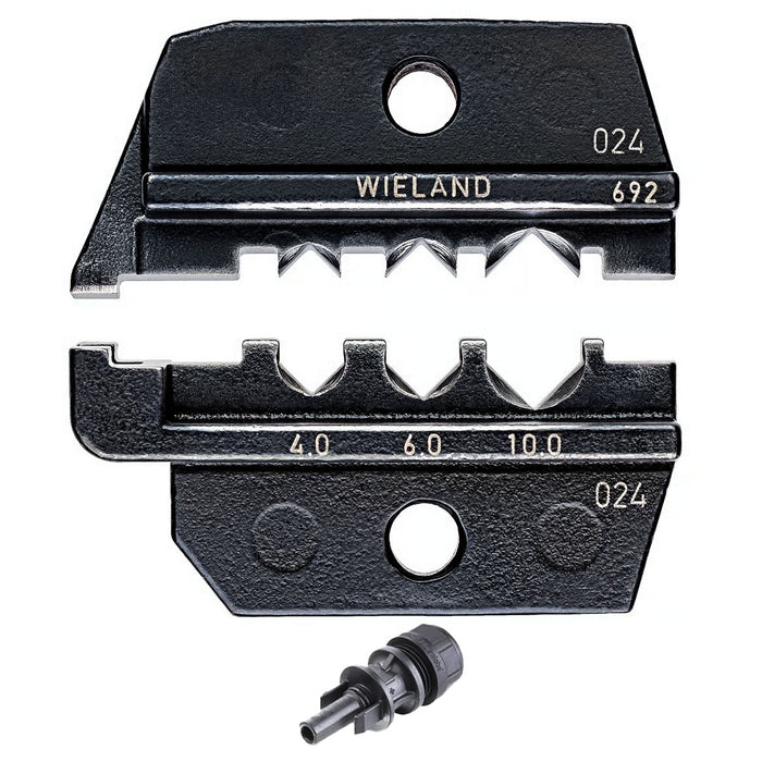 Ngàm bấm cose cho cáp năng lượng mặt trời Wieland PST 40 KNIPEX 97 49 69 2 khả năng bấm cose từ 4mm² - 10mm², dùng cho kìm 97 43 200 / 97 43 200 A