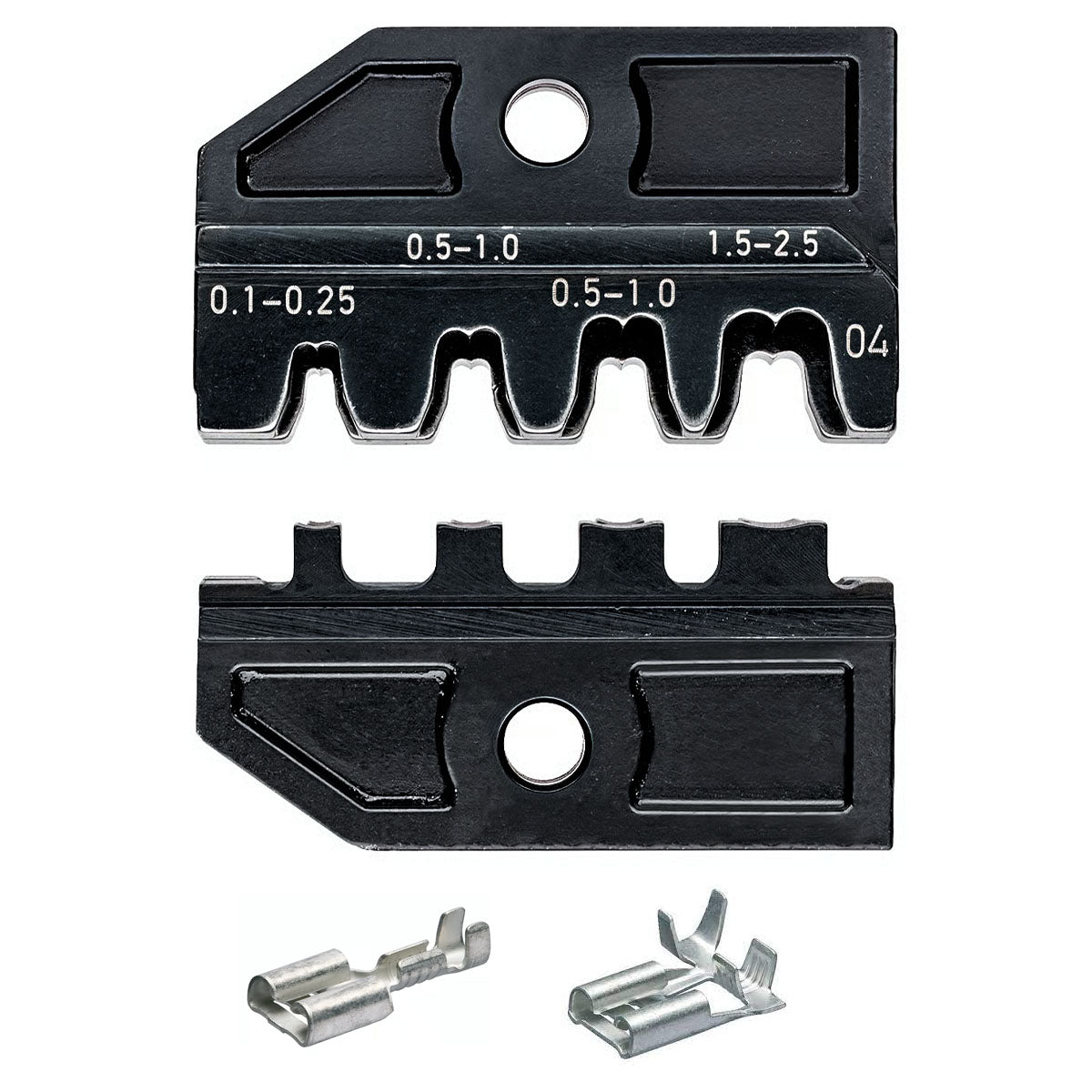 Ngàm bấm cose ghim trần theo tiêu chuẩn DIN KNIPEX khả năng bấm từ 0.1mm² - 2.5mm², dùng cho kìm 97 43 200 / 97 43 200 A