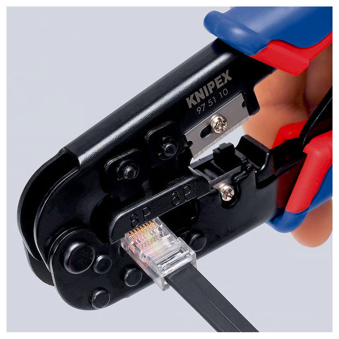 Kìm bấm cose cáp mạng KNIPEX 97 51 10 chiều dài 190mm, cho cose RJ11/12, RJ45