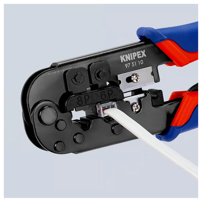 Kìm bấm cose cáp mạng KNIPEX 97 51 10 chiều dài 190mm, cho cose RJ11/12, RJ45