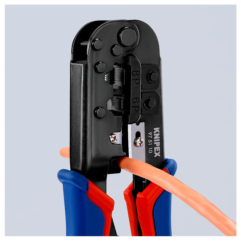 Kìm bấm cose cáp mạng KNIPEX 97 51 10 chiều dài 190mm, cho cose RJ11/12, RJ45