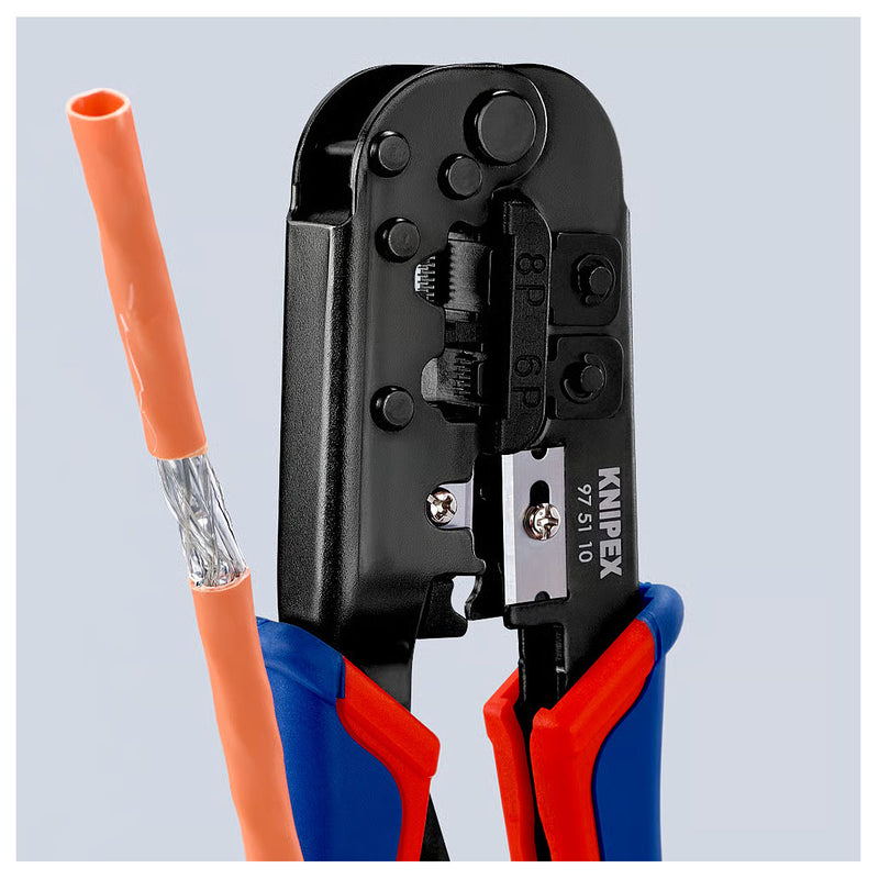 Kìm bấm cose cáp mạng KNIPEX 97 51 10 chiều dài 190mm, cho cose RJ11/12, RJ45