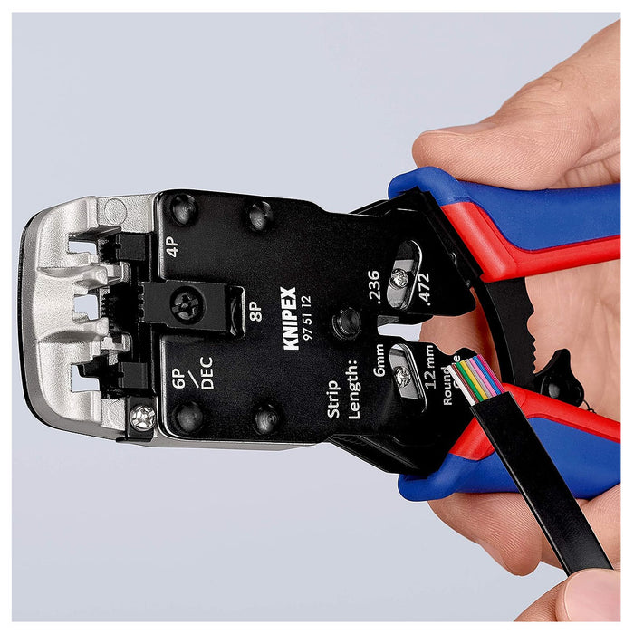Kìm bấm cose cáp mạng KNIPEX 97 51 12 chiều dài 200mm, cho cose RJ10, RJ11/12, RJ45