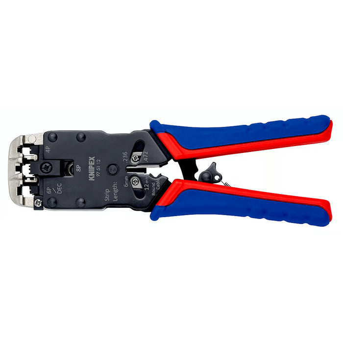 Kìm bấm cose cáp mạng KNIPEX 97 51 12 chiều dài 200mm, cho cose RJ10, RJ11/12, RJ45