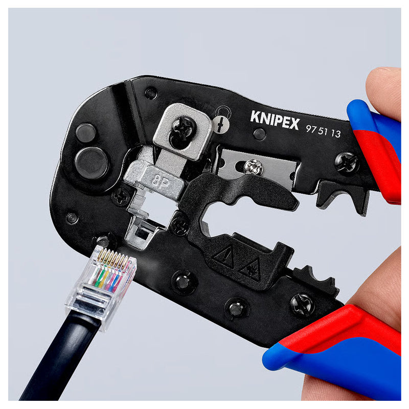 Kìm bấm cose cáp mạng KNIPEX 97 51 13 chiều dài 190mm, cho cose RJ45