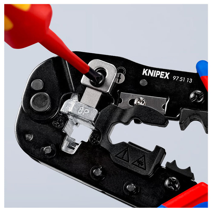 Kìm bấm cose cáp mạng KNIPEX 97 51 13 chiều dài 190mm, cho cose RJ45